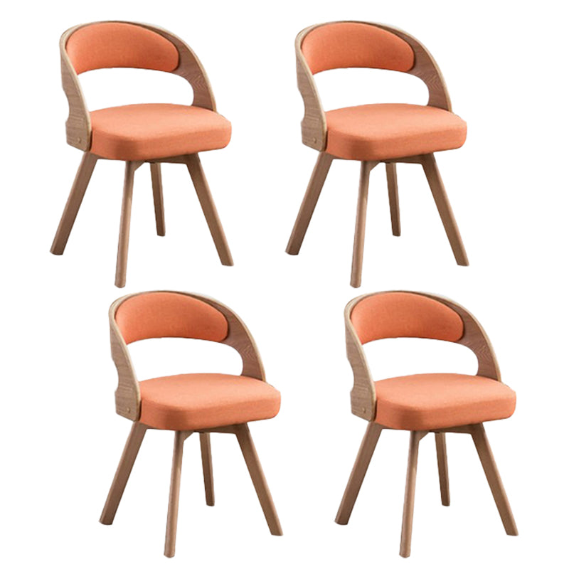 Modern Style Wooden Dining Chair Open Back Dining Side Chairs for Kitchen Orange 4 Piece Set Clearhalo ' kitchen&dining_furn' 'Dining Chairs' 'Dining Tables & Seating' 'dining_chair' 'furn' 'furn_dining_chair' 'Furniture' 'furniture_dining_chair' 'Kitchen & Dining Furniture' 'kitchen' 3909663