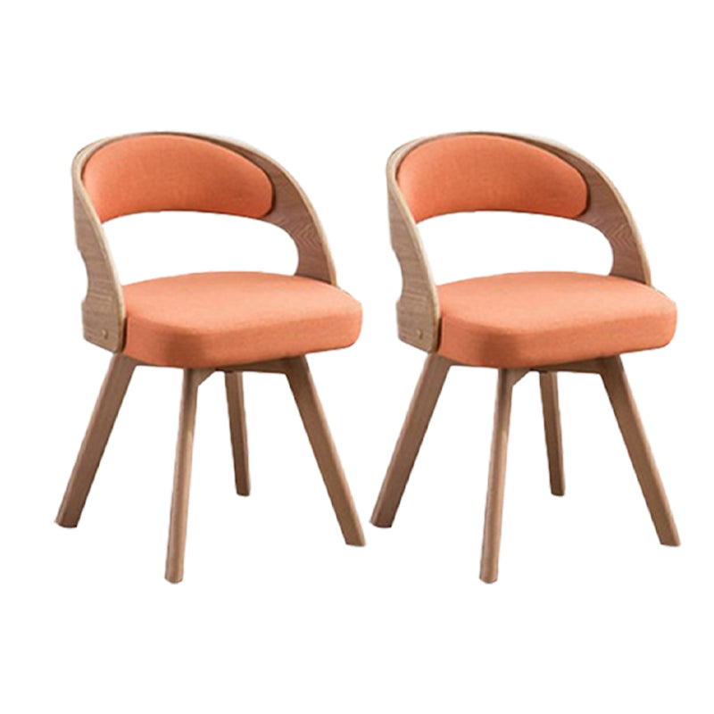 Modern Style Wooden Dining Chair Open Back Dining Side Chairs for Kitchen Orange 2 Piece Set Clearhalo ' kitchen&dining_furn' 'Dining Chairs' 'Dining Tables & Seating' 'dining_chair' 'furn' 'furn_dining_chair' 'Furniture' 'furniture_dining_chair' 'Kitchen & Dining Furniture' 'kitchen' 3909667