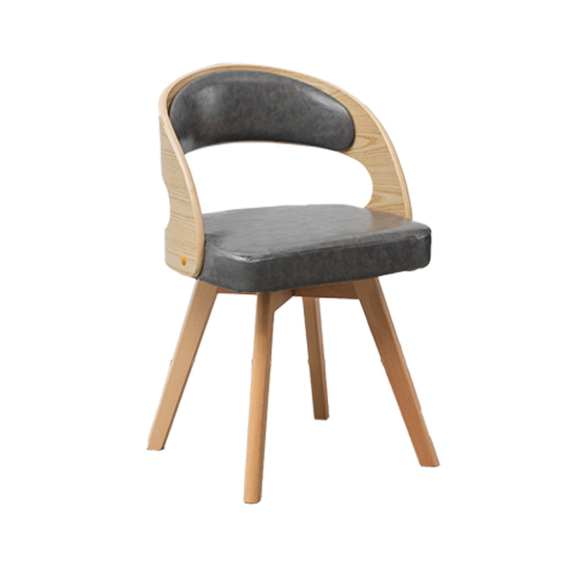 Modern Style Wooden Dining Chair Open Back Dining Side Chairs for Kitchen Dark Gray 1 Piece Clearhalo ' kitchen&dining_furn' 'Dining Chairs' 'Dining Tables & Seating' 'dining_chair' 'furn' 'furn_dining_chair' 'Furniture' 'furniture_dining_chair' 'Kitchen & Dining Furniture' 'kitchen' 3909671