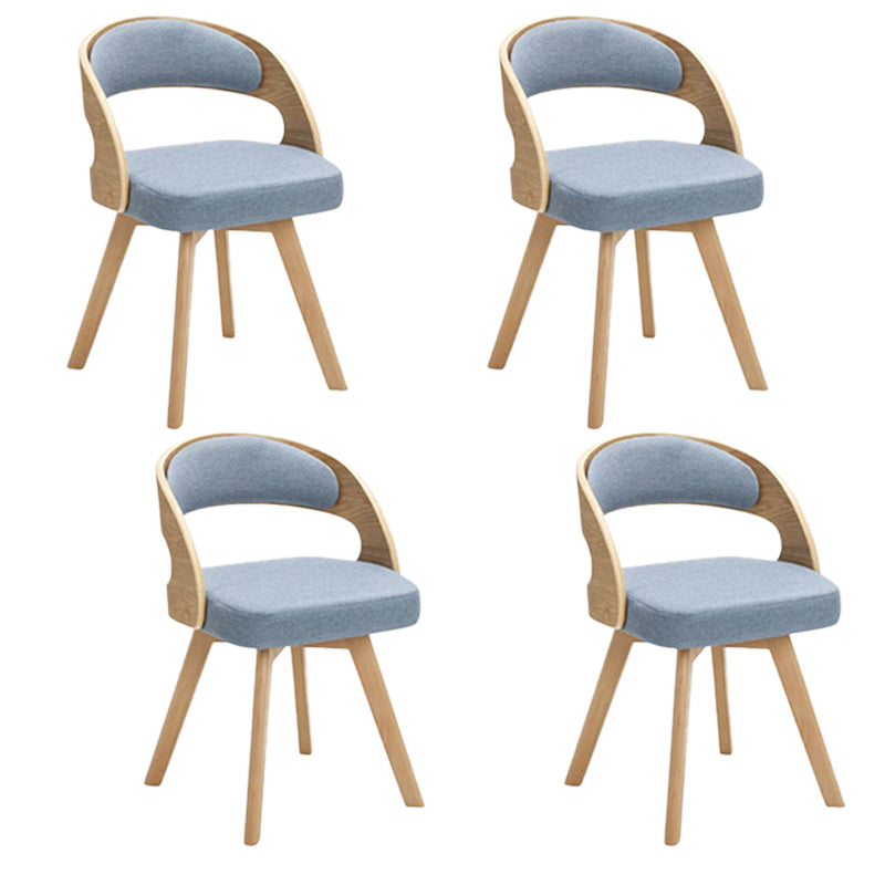 Modern Style Wooden Dining Chair Open Back Dining Side Chairs for Kitchen Blue 4 Piece Set Clearhalo ' kitchen&dining_furn' 'Dining Chairs' 'Dining Tables & Seating' 'dining_chair' 'furn' 'furn_dining_chair' 'Furniture' 'furniture_dining_chair' 'Kitchen & Dining Furniture' 'kitchen' 3909676