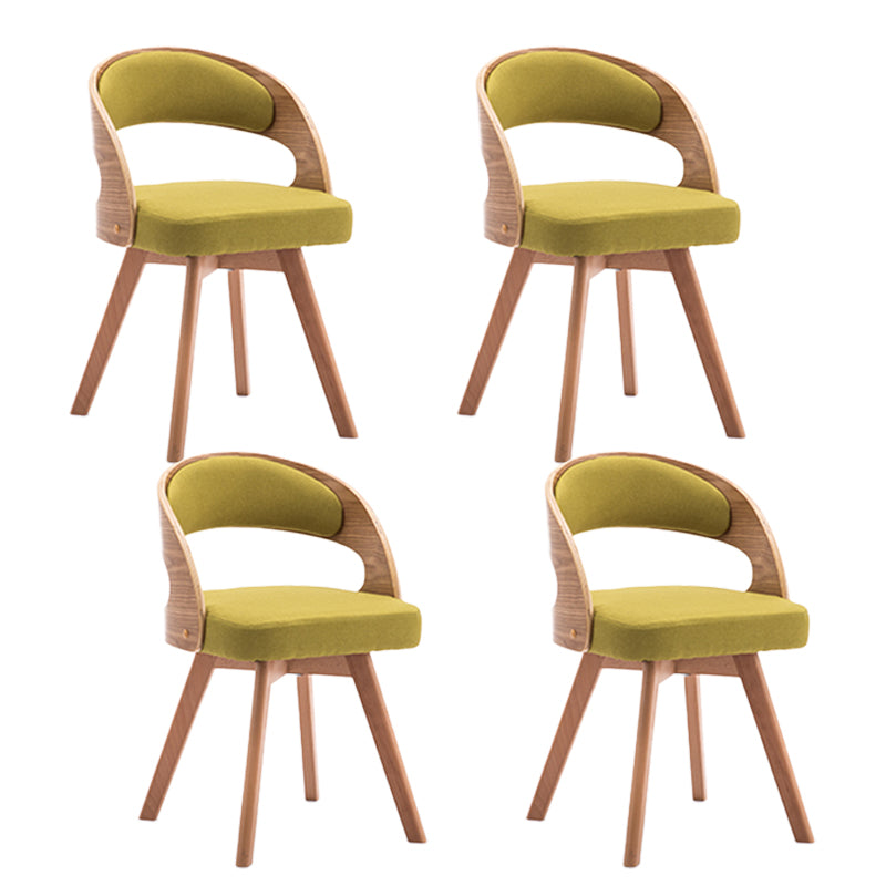 Modern Style Wooden Dining Chair Open Back Dining Side Chairs for Kitchen Green 4 Piece Set Clearhalo ' kitchen&dining_furn' 'Dining Chairs' 'Dining Tables & Seating' 'dining_chair' 'furn' 'furn_dining_chair' 'Furniture' 'furniture_dining_chair' 'Kitchen & Dining Furniture' 'kitchen' 3909682