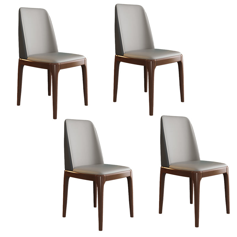 Scandinavian Style Wood Dining Chair Armless Solid Back Dining Chair Light Gray 4 Piece Set Brown Clearhalo ' kitchen&dining_furn' 'Dining Chairs' 'Dining Tables & Seating' 'dining_chair' 'furn' 'furn_dining_chair' 'Furniture' 'furniture_dining_chair' 'Kitchen & Dining Furniture' 'kitchen' 3909687