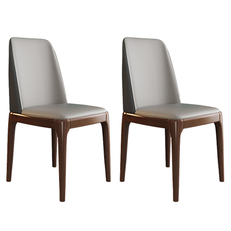 Scandinavian Style Wood Dining Chair Armless Solid Back Dining Chair Light Gray 2 Piece Set Brown Clearhalo ' kitchen&dining_furn' 'Dining Chairs' 'Dining Tables & Seating' 'dining_chair' 'furn' 'furn_dining_chair' 'Furniture' 'furniture_dining_chair' 'Kitchen & Dining Furniture' 'kitchen' 3909691