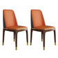 Scandinavian Style Wood Dining Chair Armless Solid Back Dining Chair Orange 2 Piece Set Brown Gold Clearhalo ' kitchen&dining_furn' 'Dining Chairs' 'Dining Tables & Seating' 'dining_chair' 'furn' 'furn_dining_chair' 'Furniture' 'furniture_dining_chair' 'Kitchen & Dining Furniture' 'kitchen' 3909701