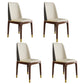 Scandinavian Style Wood Dining Chair Armless Solid Back Dining Chair Off-White 4 Piece Set Brown Gold Clearhalo ' kitchen&dining_furn' 'Dining Chairs' 'Dining Tables & Seating' 'dining_chair' 'furn' 'furn_dining_chair' 'Furniture' 'furniture_dining_chair' 'Kitchen & Dining Furniture' 'kitchen' 3909702