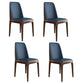 Scandinavian Style Wood Dining Chair Armless Solid Back Dining Chair Blue 4 Piece Set Brown Clearhalo ' kitchen&dining_furn' 'Dining Chairs' 'Dining Tables & Seating' 'dining_chair' 'furn' 'furn_dining_chair' 'Furniture' 'furniture_dining_chair' 'Kitchen & Dining Furniture' 'kitchen' 3909705