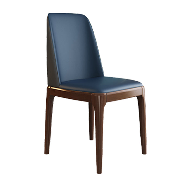 Scandinavian Style Wood Dining Chair Armless Solid Back Dining Chair Blue 1 Piece Brown Clearhalo ' kitchen&dining_furn' 'Dining Chairs' 'Dining Tables & Seating' 'dining_chair' 'furn' 'furn_dining_chair' 'Furniture' 'furniture_dining_chair' 'Kitchen & Dining Furniture' 'kitchen' 3909706