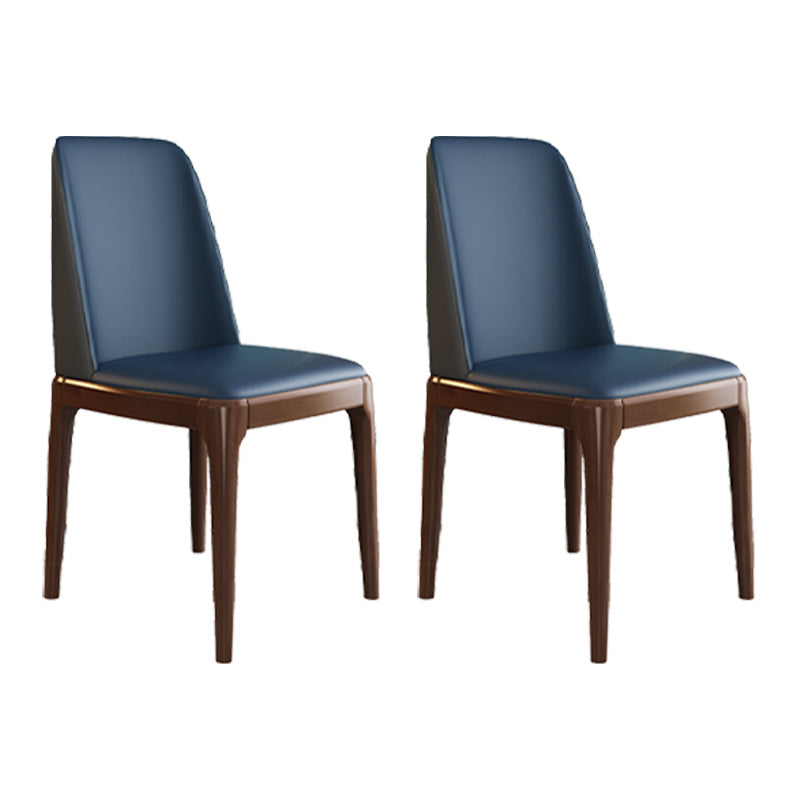 Scandinavian Style Wood Dining Chair Armless Solid Back Dining Chair Blue 2 Piece Set Brown Clearhalo ' kitchen&dining_furn' 'Dining Chairs' 'Dining Tables & Seating' 'dining_chair' 'furn' 'furn_dining_chair' 'Furniture' 'furniture_dining_chair' 'Kitchen & Dining Furniture' 'kitchen' 3909707