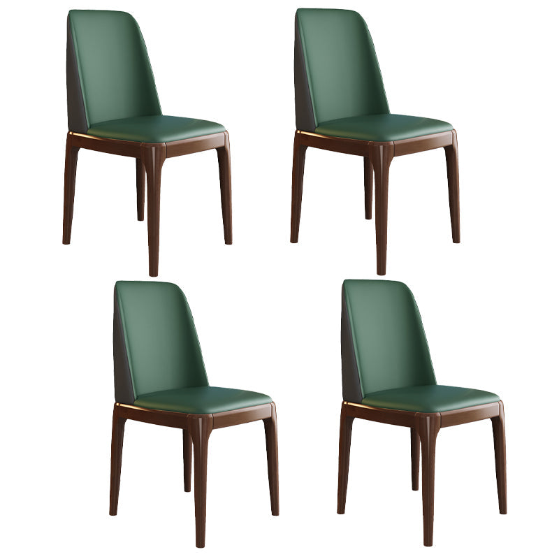 Scandinavian Style Wood Dining Chair Armless Solid Back Dining Chair Blackish Green 4 Piece Set Brown Clearhalo ' kitchen&dining_furn' 'Dining Chairs' 'Dining Tables & Seating' 'dining_chair' 'furn' 'furn_dining_chair' 'Furniture' 'furniture_dining_chair' 'Kitchen & Dining Furniture' 'kitchen' 3909708