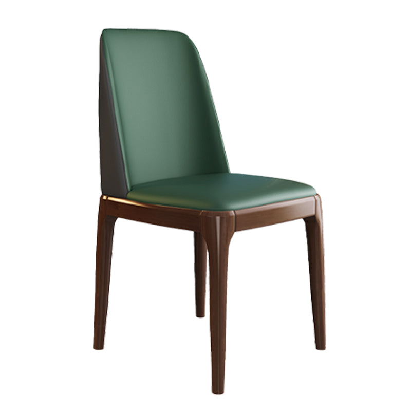 Scandinavian Style Wood Dining Chair Armless Solid Back Dining Chair Blackish Green 1 Piece Brown Clearhalo ' kitchen&dining_furn' 'Dining Chairs' 'Dining Tables & Seating' 'dining_chair' 'furn' 'furn_dining_chair' 'Furniture' 'furniture_dining_chair' 'Kitchen & Dining Furniture' 'kitchen' 3909709