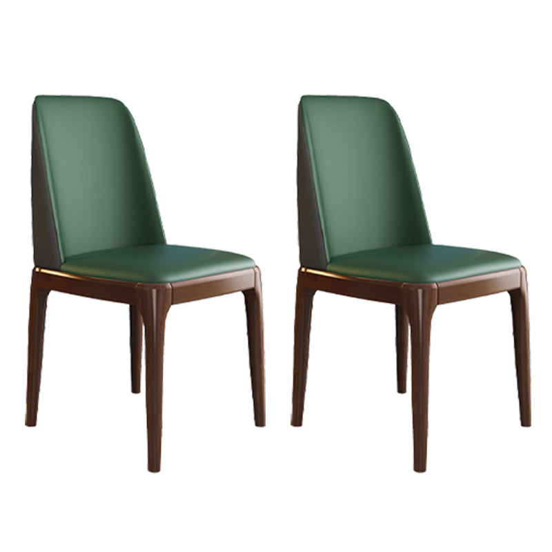 Scandinavian Style Wood Dining Chair Armless Solid Back Dining Chair Blackish Green 2 Piece Set Brown Clearhalo ' kitchen&dining_furn' 'Dining Chairs' 'Dining Tables & Seating' 'dining_chair' 'furn' 'furn_dining_chair' 'Furniture' 'furniture_dining_chair' 'Kitchen & Dining Furniture' 'kitchen' 3909710