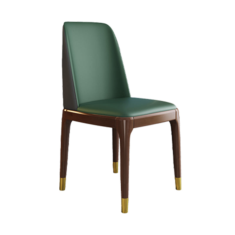 Scandinavian Style Wood Dining Chair Armless Solid Back Dining Chair Blackish Green 1 Piece Brown Gold Clearhalo ' kitchen&dining_furn' 'Dining Chairs' 'Dining Tables & Seating' 'dining_chair' 'furn' 'furn_dining_chair' 'Furniture' 'furniture_dining_chair' 'Kitchen & Dining Furniture' 'kitchen' 3909715