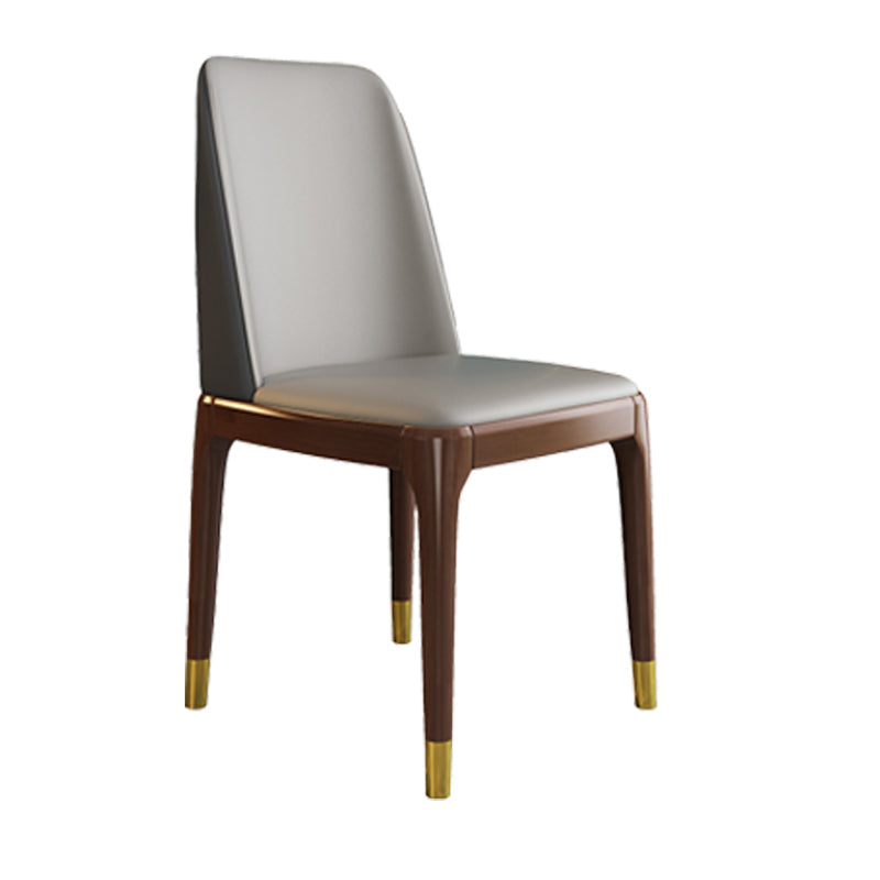 Scandinavian Style Wood Dining Chair Armless Solid Back Dining Chair Light Gray 1 Piece Brown Gold Clearhalo ' kitchen&dining_furn' 'Dining Chairs' 'Dining Tables & Seating' 'dining_chair' 'furn' 'furn_dining_chair' 'Furniture' 'furniture_dining_chair' 'Kitchen & Dining Furniture' 'kitchen' 3909721