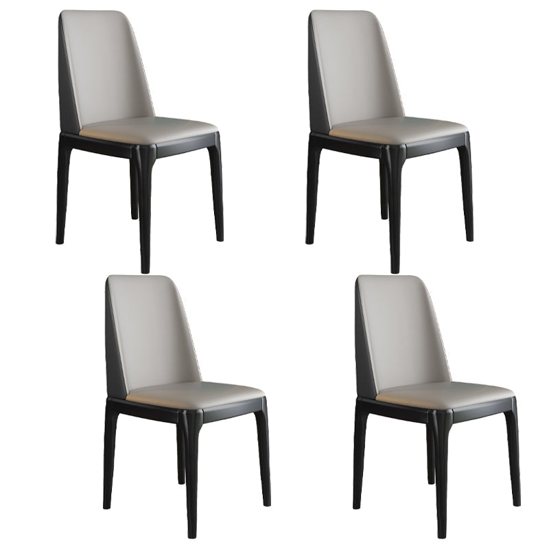 Scandinavian Style Wood Dining Chair Armless Solid Back Dining Chair Light Gray 4 Piece Set Black Clearhalo ' kitchen&dining_furn' 'Dining Chairs' 'Dining Tables & Seating' 'dining_chair' 'furn' 'furn_dining_chair' 'Furniture' 'furniture_dining_chair' 'Kitchen & Dining Furniture' 'kitchen' 3909723