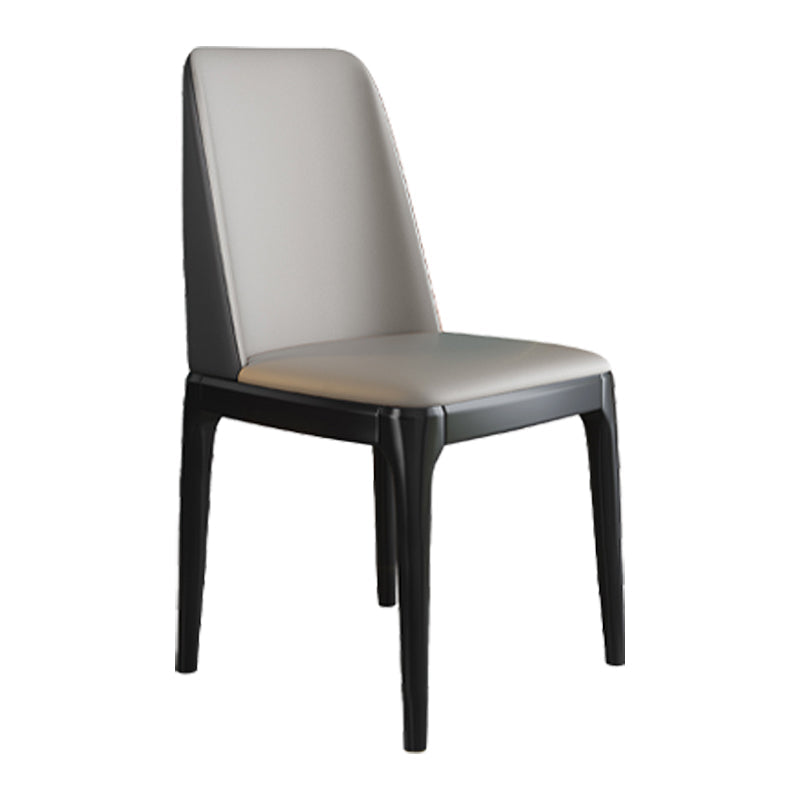 Scandinavian Style Wood Dining Chair Armless Solid Back Dining Chair Light Gray 1 Piece Black Clearhalo ' kitchen&dining_furn' 'Dining Chairs' 'Dining Tables & Seating' 'dining_chair' 'furn' 'furn_dining_chair' 'Furniture' 'furniture_dining_chair' 'Kitchen & Dining Furniture' 'kitchen' 3909724