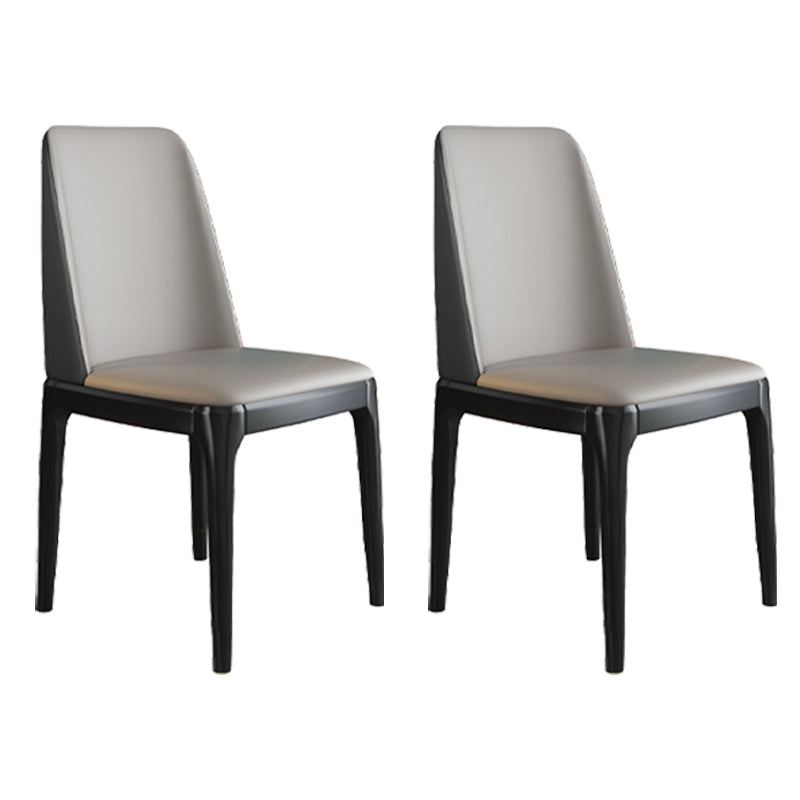 Scandinavian Style Wood Dining Chair Armless Solid Back Dining Chair Light Gray 2 Piece Set Black Clearhalo ' kitchen&dining_furn' 'Dining Chairs' 'Dining Tables & Seating' 'dining_chair' 'furn' 'furn_dining_chair' 'Furniture' 'furniture_dining_chair' 'Kitchen & Dining Furniture' 'kitchen' 3909725