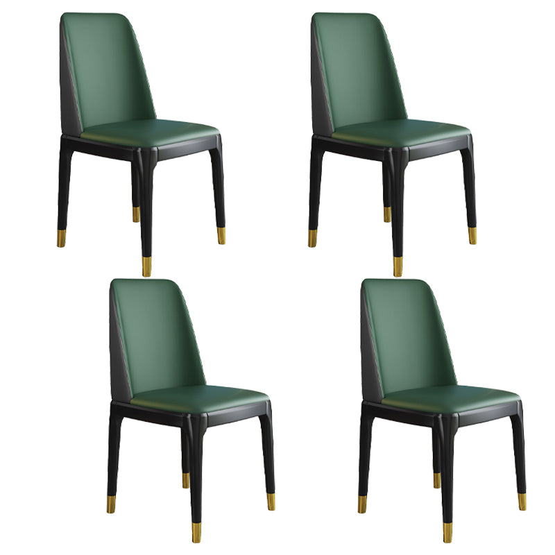 Scandinavian Style Wood Dining Chair Armless Solid Back Dining Chair Blackish Green 4 Piece Set Black Gold Clearhalo ' kitchen&dining_furn' 'Dining Chairs' 'Dining Tables & Seating' 'dining_chair' 'furn' 'furn_dining_chair' 'Furniture' 'furniture_dining_chair' 'Kitchen & Dining Furniture' 'kitchen' 3909726
