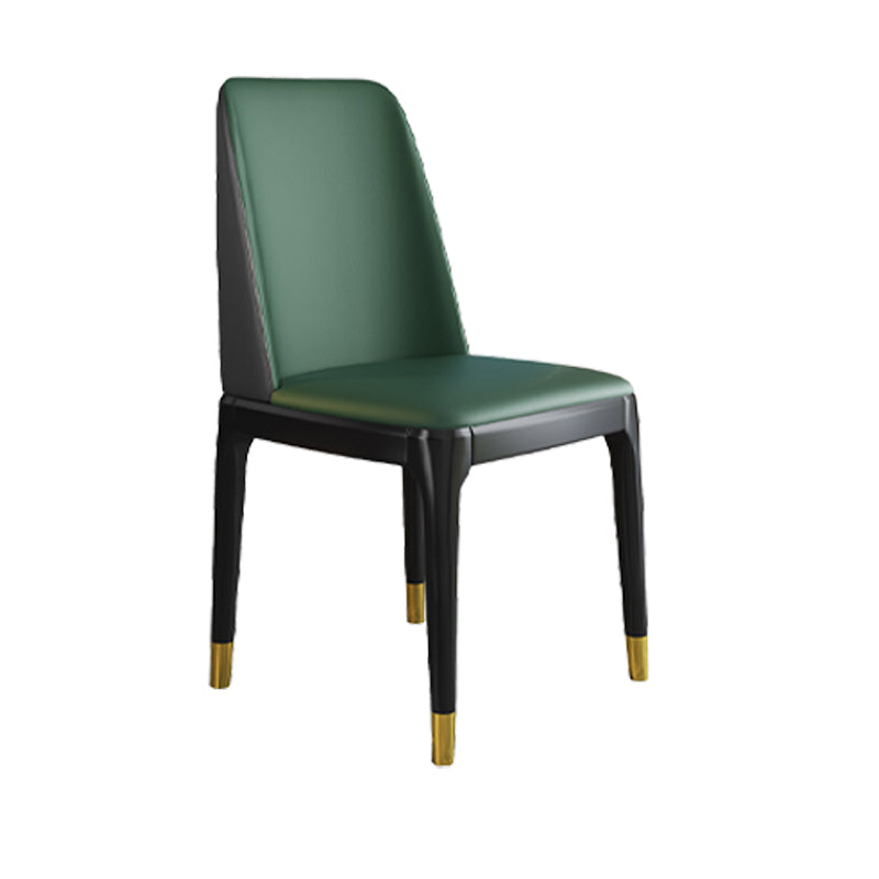 Scandinavian Style Wood Dining Chair Armless Solid Back Dining Chair Blackish Green 1 Piece Black Gold Clearhalo ' kitchen&dining_furn' 'Dining Chairs' 'Dining Tables & Seating' 'dining_chair' 'furn' 'furn_dining_chair' 'Furniture' 'furniture_dining_chair' 'Kitchen & Dining Furniture' 'kitchen' 3909727