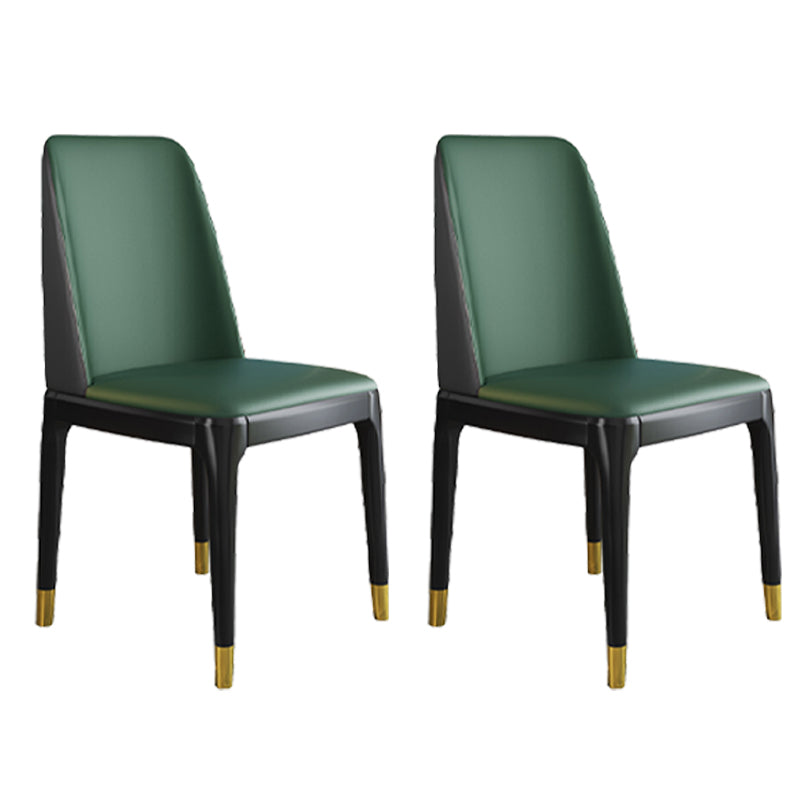 Scandinavian Style Wood Dining Chair Armless Solid Back Dining Chair Blackish Green 2 Piece Set Black Gold Clearhalo ' kitchen&dining_furn' 'Dining Chairs' 'Dining Tables & Seating' 'dining_chair' 'furn' 'furn_dining_chair' 'Furniture' 'furniture_dining_chair' 'Kitchen & Dining Furniture' 'kitchen' 3909728