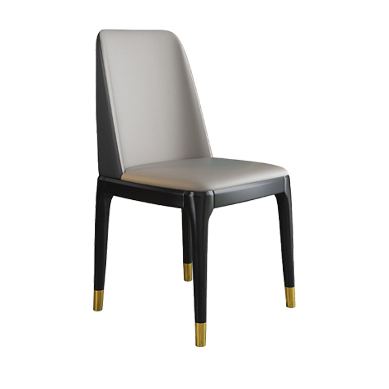 Scandinavian Style Wood Dining Chair Armless Solid Back Dining Chair Light Gray 1 Piece Black Gold Clearhalo ' kitchen&dining_furn' 'Dining Chairs' 'Dining Tables & Seating' 'dining_chair' 'furn' 'furn_dining_chair' 'Furniture' 'furniture_dining_chair' 'Kitchen & Dining Furniture' 'kitchen' 3909733