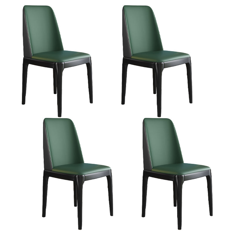 Scandinavian Style Wood Dining Chair Armless Solid Back Dining Chair Blackish Green 4 Piece Set Black Clearhalo ' kitchen&dining_furn' 'Dining Chairs' 'Dining Tables & Seating' 'dining_chair' 'furn' 'furn_dining_chair' 'Furniture' 'furniture_dining_chair' 'Kitchen & Dining Furniture' 'kitchen' 3909747
