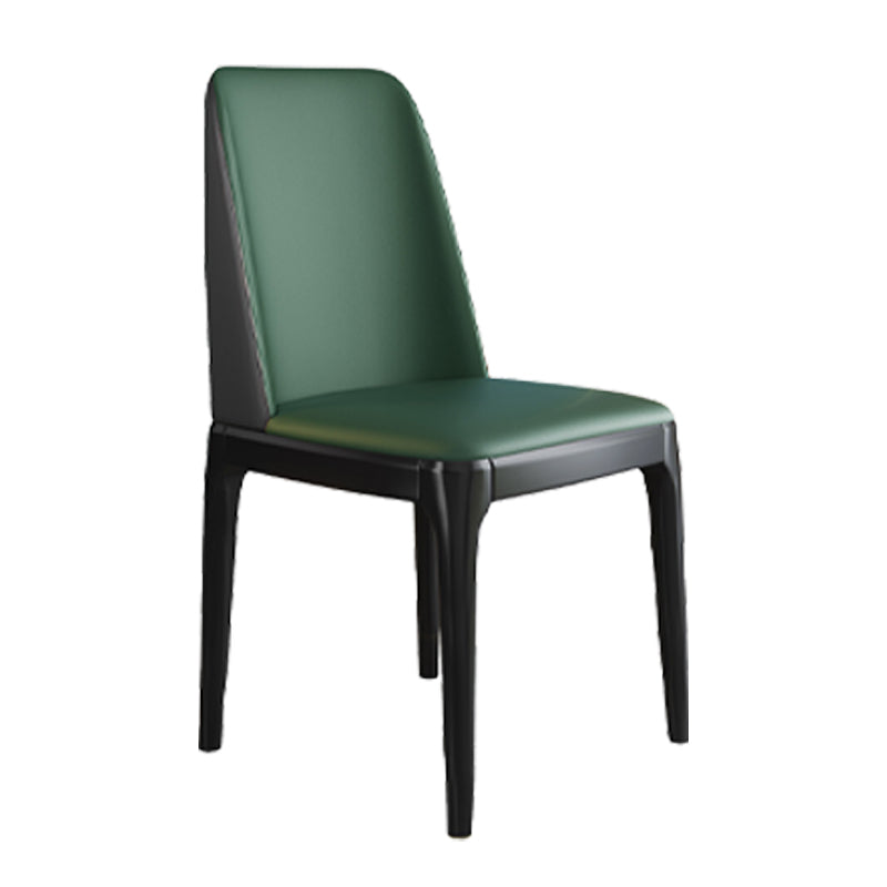 Scandinavian Style Wood Dining Chair Armless Solid Back Dining Chair Blackish Green 1 Piece Black Clearhalo ' kitchen&dining_furn' 'Dining Chairs' 'Dining Tables & Seating' 'dining_chair' 'furn' 'furn_dining_chair' 'Furniture' 'furniture_dining_chair' 'Kitchen & Dining Furniture' 'kitchen' 3909748