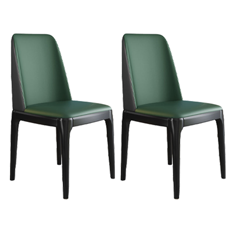 Scandinavian Style Wood Dining Chair Armless Solid Back Dining Chair Blackish Green 2 Piece Set Black Clearhalo ' kitchen&dining_furn' 'Dining Chairs' 'Dining Tables & Seating' 'dining_chair' 'furn' 'furn_dining_chair' 'Furniture' 'furniture_dining_chair' 'Kitchen & Dining Furniture' 'kitchen' 3909749