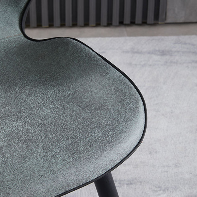 Contemporary Leather Dining Chairs Wingback Armless Chair with Metal Legs for Restaurant Clearhalo ' kitchen&dining_furn' 'Dining Chairs' 'Dining Tables & Seating' 'dining_chair' 'furn' 'furn_dining_chair' 'Furniture' 'furniture_dining_chair' 'Kitchen & Dining Furniture' 'kitchen' 3909765