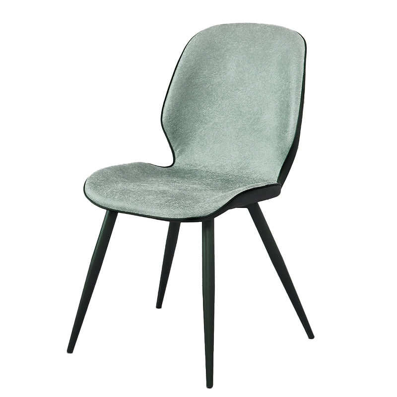 Contemporary Leather Dining Chairs Wingback Armless Chair with Metal Legs for Restaurant Green-Black 1 Piece Clearhalo ' kitchen&dining_furn' 'Dining Chairs' 'Dining Tables & Seating' 'dining_chair' 'furn' 'furn_dining_chair' 'Furniture' 'furniture_dining_chair' 'Kitchen & Dining Furniture' 'kitchen' 3909772
