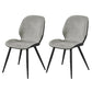 Contemporary Leather Dining Chairs Wingback Armless Chair with Metal Legs for Restaurant Gray Black 2 Piece Set Clearhalo ' kitchen&dining_furn' 'Dining Chairs' 'Dining Tables & Seating' 'dining_chair' 'furn' 'furn_dining_chair' 'Furniture' 'furniture_dining_chair' 'Kitchen & Dining Furniture' 'kitchen' 3909779
