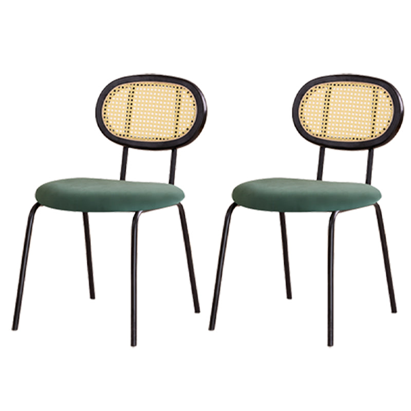 Modern Style Metal Chair Set Open Back Side Kitchen Dining Room Chairs Green 2 Piece Set Clearhalo ' kitchen&dining_furn' 'Dining Chairs' 'Dining Tables & Seating' 'dining_chair' 'furn' 'furn_dining_chair' 'Furniture' 'furniture_dining_chair' 'Kitchen & Dining Furniture' 'kitchen' 3909786