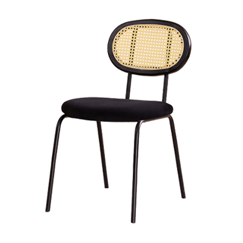 Modern Style Metal Chair Set Open Back Side Kitchen Dining Room Chairs Black 1 Piece Clearhalo ' kitchen&dining_furn' 'Dining Chairs' 'Dining Tables & Seating' 'dining_chair' 'furn' 'furn_dining_chair' 'Furniture' 'furniture_dining_chair' 'Kitchen & Dining Furniture' 'kitchen' 3909790