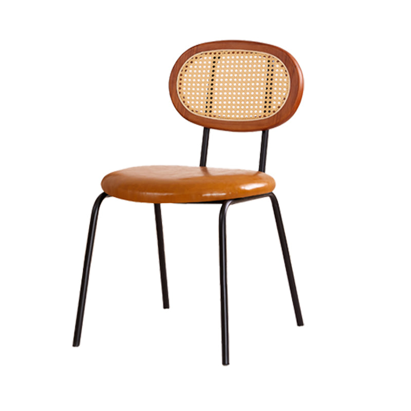 Modern Style Metal Chair Set Open Back Side Kitchen Dining Room Chairs Brown 1 Piece Clearhalo ' kitchen&dining_furn' 'Dining Chairs' 'Dining Tables & Seating' 'dining_chair' 'furn' 'furn_dining_chair' 'Furniture' 'furniture_dining_chair' 'Kitchen & Dining Furniture' 'kitchen' 3909795