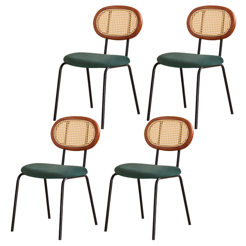 Modern Style Metal Chair Set Open Back Side Kitchen Dining Room Chairs Light Green 4 Piece Set Clearhalo ' kitchen&dining_furn' 'Dining Chairs' 'Dining Tables & Seating' 'dining_chair' 'furn' 'furn_dining_chair' 'Furniture' 'furniture_dining_chair' 'Kitchen & Dining Furniture' 'kitchen' 3909799