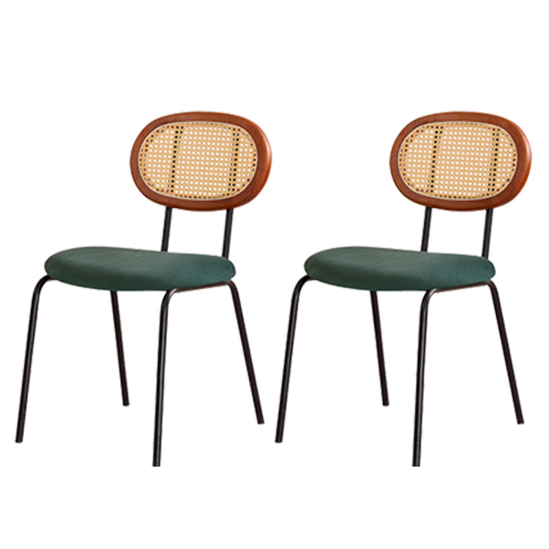 Modern Style Metal Chair Set Open Back Side Kitchen Dining Room Chairs Light Green 2 Piece Set Clearhalo ' kitchen&dining_furn' 'Dining Chairs' 'Dining Tables & Seating' 'dining_chair' 'furn' 'furn_dining_chair' 'Furniture' 'furniture_dining_chair' 'Kitchen & Dining Furniture' 'kitchen' 3909803