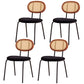 Modern Style Metal Chair Set Open Back Side Kitchen Dining Room Chairs Matte Black 4 Piece Set Clearhalo ' kitchen&dining_furn' 'Dining Chairs' 'Dining Tables & Seating' 'dining_chair' 'furn' 'furn_dining_chair' 'Furniture' 'furniture_dining_chair' 'Kitchen & Dining Furniture' 'kitchen' 3909804