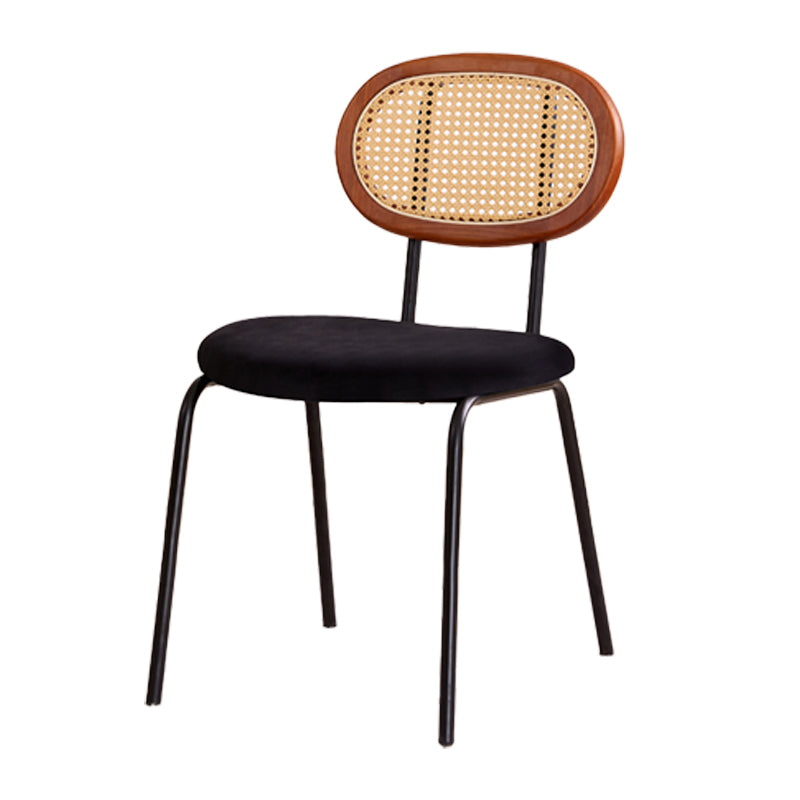 Modern Style Metal Chair Set Open Back Side Kitchen Dining Room Chairs Matte Black 1 Piece Clearhalo ' kitchen&dining_furn' 'Dining Chairs' 'Dining Tables & Seating' 'dining_chair' 'furn' 'furn_dining_chair' 'Furniture' 'furniture_dining_chair' 'Kitchen & Dining Furniture' 'kitchen' 3909805