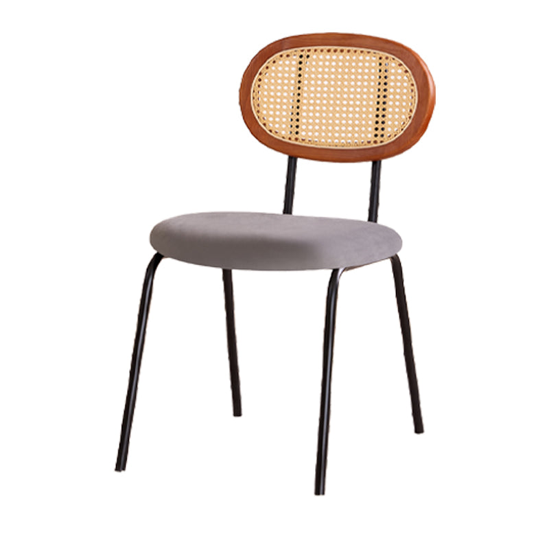 Modern Style Metal Chair Set Open Back Side Kitchen Dining Room Chairs Light Gray 1 Piece Clearhalo ' kitchen&dining_furn' 'Dining Chairs' 'Dining Tables & Seating' 'dining_chair' 'furn' 'furn_dining_chair' 'Furniture' 'furniture_dining_chair' 'Kitchen & Dining Furniture' 'kitchen' 3909808