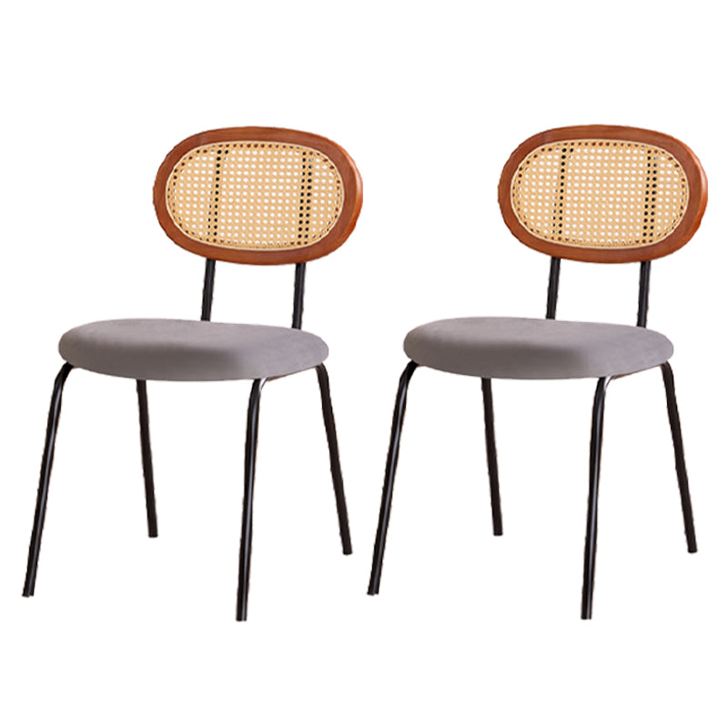 Modern Style Metal Chair Set Open Back Side Kitchen Dining Room Chairs Light Gray 2 Piece Set Clearhalo ' kitchen&dining_furn' 'Dining Chairs' 'Dining Tables & Seating' 'dining_chair' 'furn' 'furn_dining_chair' 'Furniture' 'furniture_dining_chair' 'Kitchen & Dining Furniture' 'kitchen' 3909809