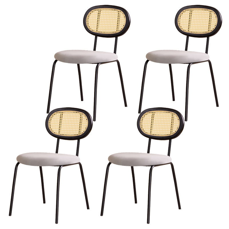 Modern Style Metal Chair Set Open Back Side Kitchen Dining Room Chairs Grey 4 Piece Set Clearhalo ' kitchen&dining_furn' 'Dining Chairs' 'Dining Tables & Seating' 'dining_chair' 'furn' 'furn_dining_chair' 'Furniture' 'furniture_dining_chair' 'Kitchen & Dining Furniture' 'kitchen' 3909810