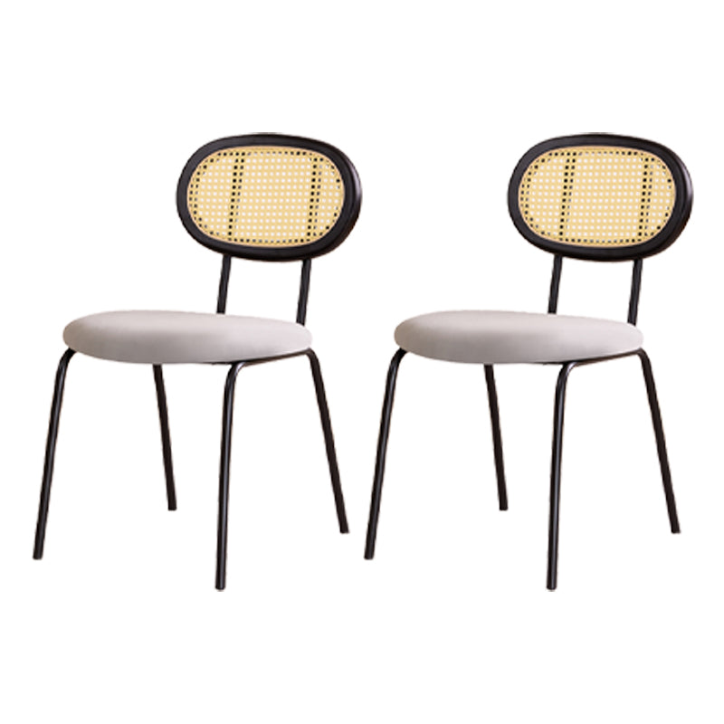 Modern Style Metal Chair Set Open Back Side Kitchen Dining Room Chairs Grey 2 Piece Set Clearhalo ' kitchen&dining_furn' 'Dining Chairs' 'Dining Tables & Seating' 'dining_chair' 'furn' 'furn_dining_chair' 'Furniture' 'furniture_dining_chair' 'Kitchen & Dining Furniture' 'kitchen' 3909812