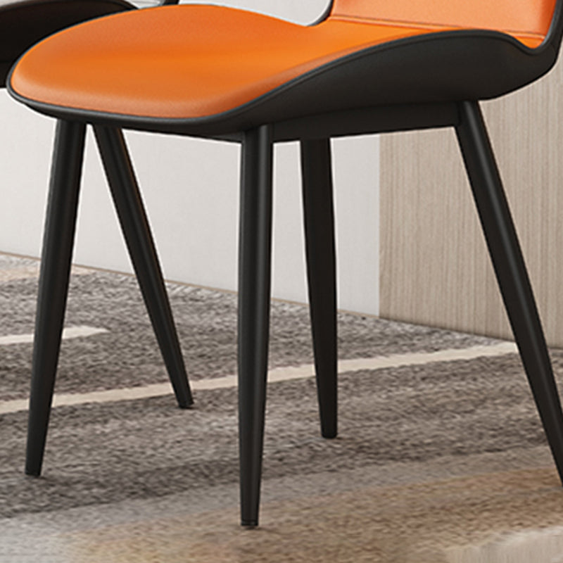 Contemporary Metal Dining Room Chairs PU Leather Dining Armless Chairs for Indoor Use Clearhalo ' kitchen&dining_furn' 'Dining Chairs' 'Dining Tables & Seating' 'dining_chair' 'furn' 'furn_dining_chair' 'Furniture' 'furniture_dining_chair' 'Kitchen & Dining Furniture' 'kitchen' 3909826