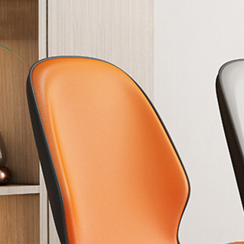 Contemporary Metal Dining Room Chairs PU Leather Dining Armless Chairs for Indoor Use Clearhalo ' kitchen&dining_furn' 'Dining Chairs' 'Dining Tables & Seating' 'dining_chair' 'furn' 'furn_dining_chair' 'Furniture' 'furniture_dining_chair' 'Kitchen & Dining Furniture' 'kitchen' 3909828