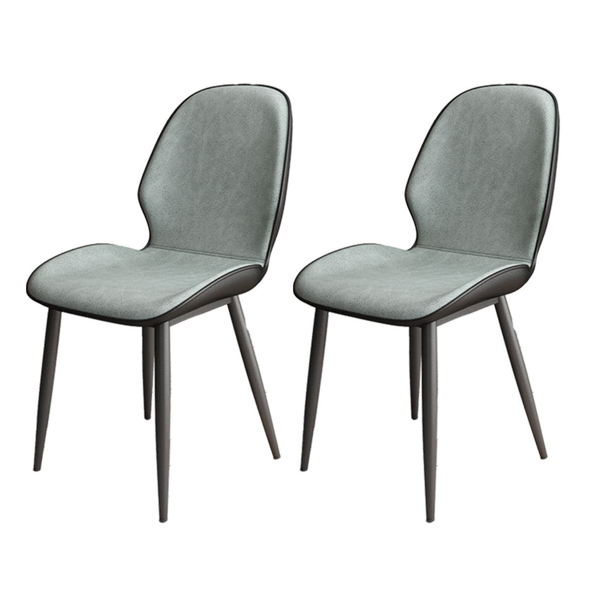 Contemporary Metal Dining Room Chairs PU Leather Dining Armless Chairs for Indoor Use Light Green 2 Piece Set Clearhalo ' kitchen&dining_furn' 'Dining Chairs' 'Dining Tables & Seating' 'dining_chair' 'furn' 'furn_dining_chair' 'Furniture' 'furniture_dining_chair' 'Kitchen & Dining Furniture' 'kitchen' 3909831