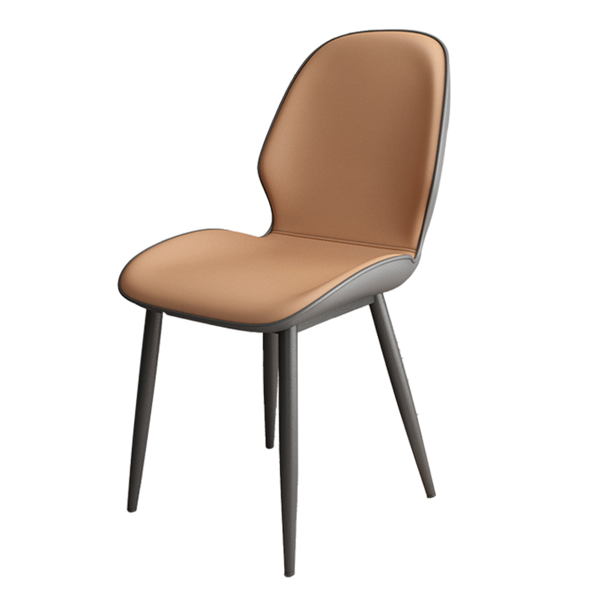 Contemporary Metal Dining Room Chairs PU Leather Dining Armless Chairs for Indoor Use Light Brown 1 Piece Clearhalo ' kitchen&dining_furn' 'Dining Chairs' 'Dining Tables & Seating' 'dining_chair' 'furn' 'furn_dining_chair' 'Furniture' 'furniture_dining_chair' 'Kitchen & Dining Furniture' 'kitchen' 3909839