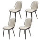 Contemporary Metal Dining Room Chairs PU Leather Dining Armless Chairs for Indoor Use Off-White 4 Piece Set Clearhalo ' kitchen&dining_furn' 'Dining Chairs' 'Dining Tables & Seating' 'dining_chair' 'furn' 'furn_dining_chair' 'Furniture' 'furniture_dining_chair' 'Kitchen & Dining Furniture' 'kitchen' 3909841
