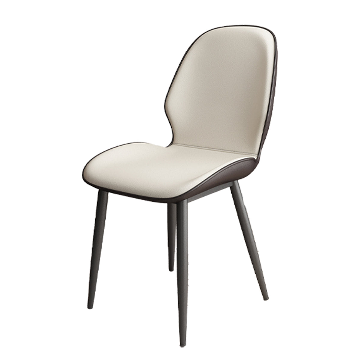 Contemporary Metal Dining Room Chairs PU Leather Dining Armless Chairs for Indoor Use Off-White 1 Piece Clearhalo ' kitchen&dining_furn' 'Dining Chairs' 'Dining Tables & Seating' 'dining_chair' 'furn' 'furn_dining_chair' 'Furniture' 'furniture_dining_chair' 'Kitchen & Dining Furniture' 'kitchen' 3909842