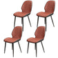 Contemporary Metal Dining Room Chairs PU Leather Dining Armless Chairs for Indoor Use Orange Red 4 Piece Set Clearhalo ' kitchen&dining_furn' 'Dining Chairs' 'Dining Tables & Seating' 'dining_chair' 'furn' 'furn_dining_chair' 'Furniture' 'furniture_dining_chair' 'Kitchen & Dining Furniture' 'kitchen' 3909844