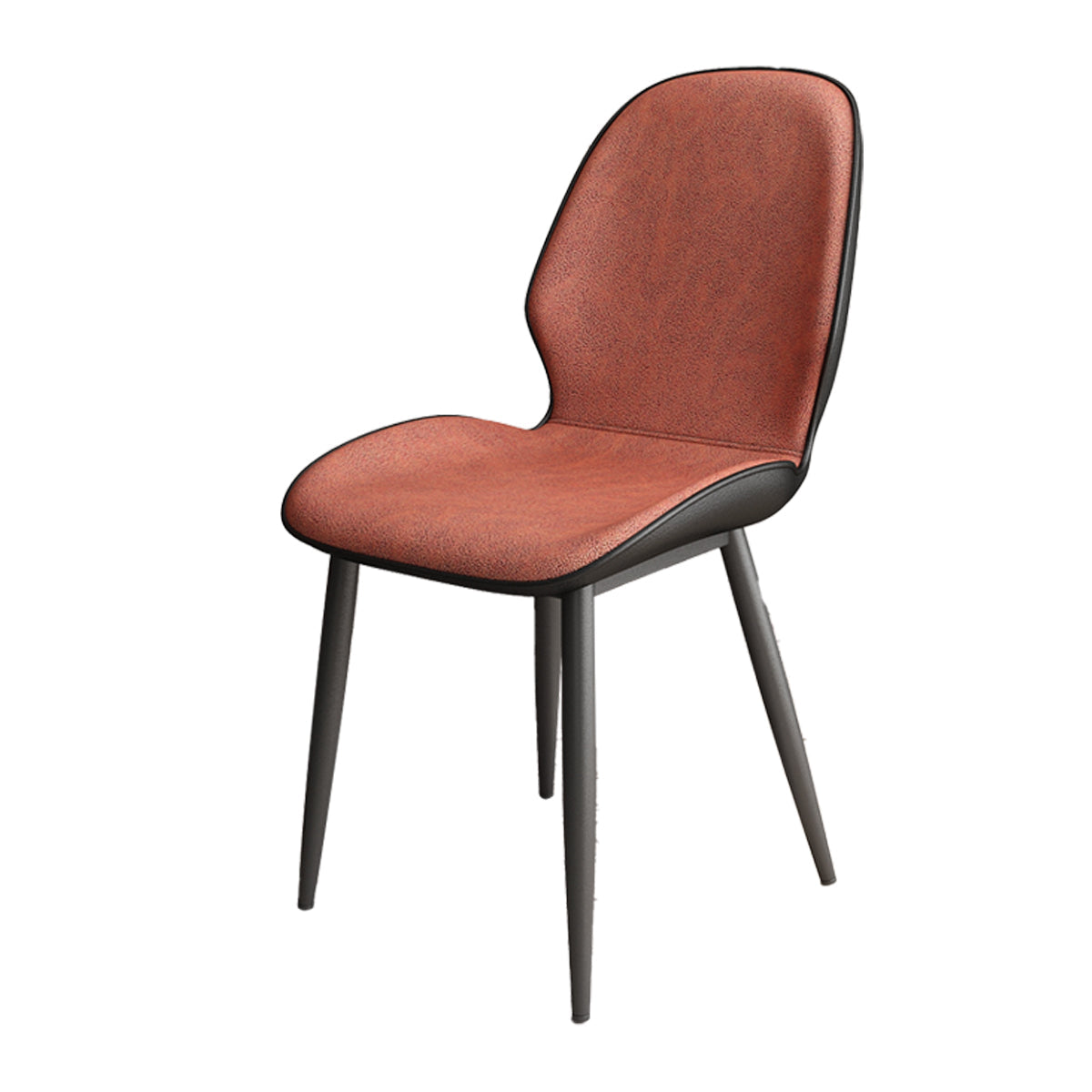 Contemporary Metal Dining Room Chairs PU Leather Dining Armless Chairs for Indoor Use Orange Red 1 Piece Clearhalo ' kitchen&dining_furn' 'Dining Chairs' 'Dining Tables & Seating' 'dining_chair' 'furn' 'furn_dining_chair' 'Furniture' 'furniture_dining_chair' 'Kitchen & Dining Furniture' 'kitchen' 3909845