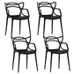 Scandinavian Restaurant Plastic Arm Chair Matte Finish Cross Back Dining Chair Black 4 Piece Set Clearhalo ' kitchen&dining_furn' 'Dining Chairs' 'Dining Tables & Seating' 'dining_chair' 'furn' 'furn_dining_chair' 'Furniture' 'furniture_dining_chair' 'Kitchen & Dining Furniture' 'kitchen' 3909855